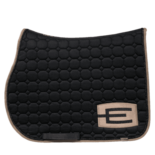 Equiline Schabrak Octagon E-logga Svart glittesvart/cappuccino logga och cappuccino passpoal + svart kantband