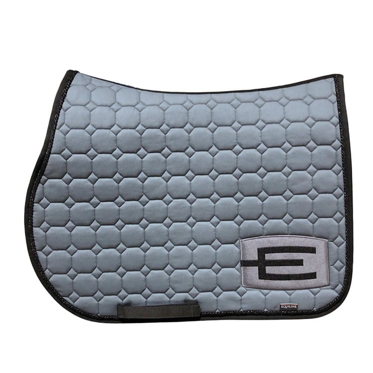 Equiline Schabrak Octagon E-logga Grå silver/svartglitterlogga passpoal och kantband