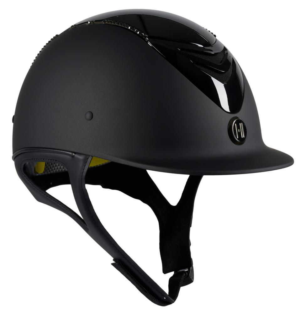OneK MIPS Defender Matte Glossy Top Swarovski Ridhj&auml;lm - Svart , Skal storlek 0 (47-54 cm)