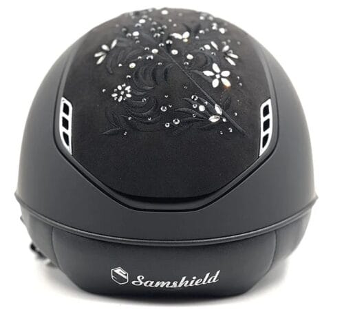 Samshield Miss Shield Shadowmatt 2.0 Ridhjälm Matt Black Chrome Flower Swarovski Crystal Blazon - Bild 2
