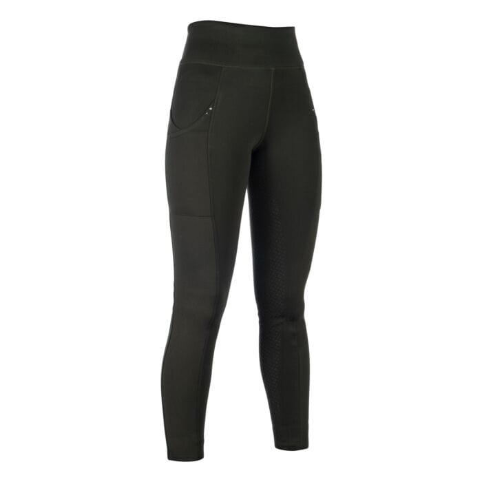 HKM Ridtights Cosy II Helskodda &ndash; Vinterridtights barn - khaki , 134/140