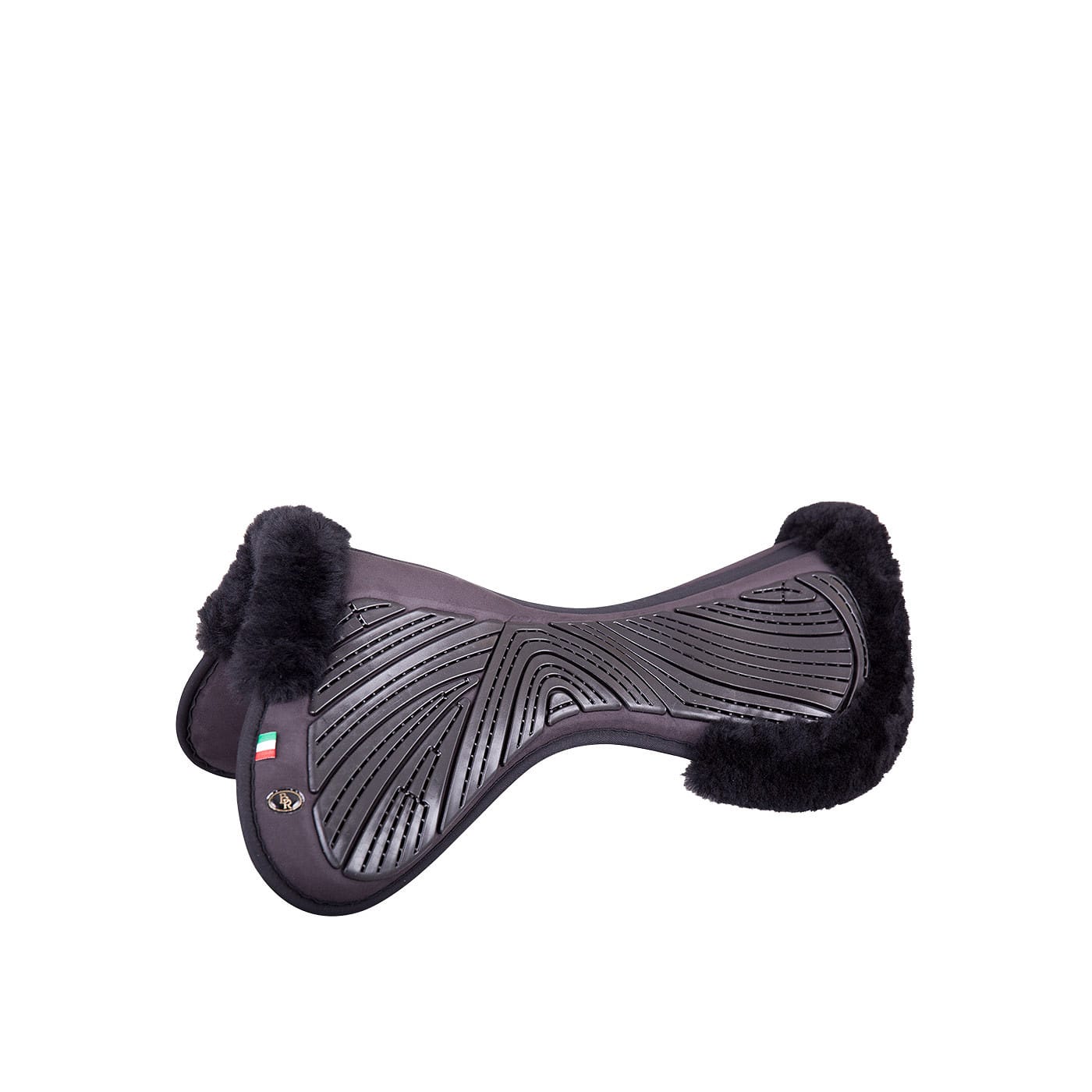 BR Memory Grip Sadelpad med F&aring;rskinn - Svart/Svart , Large