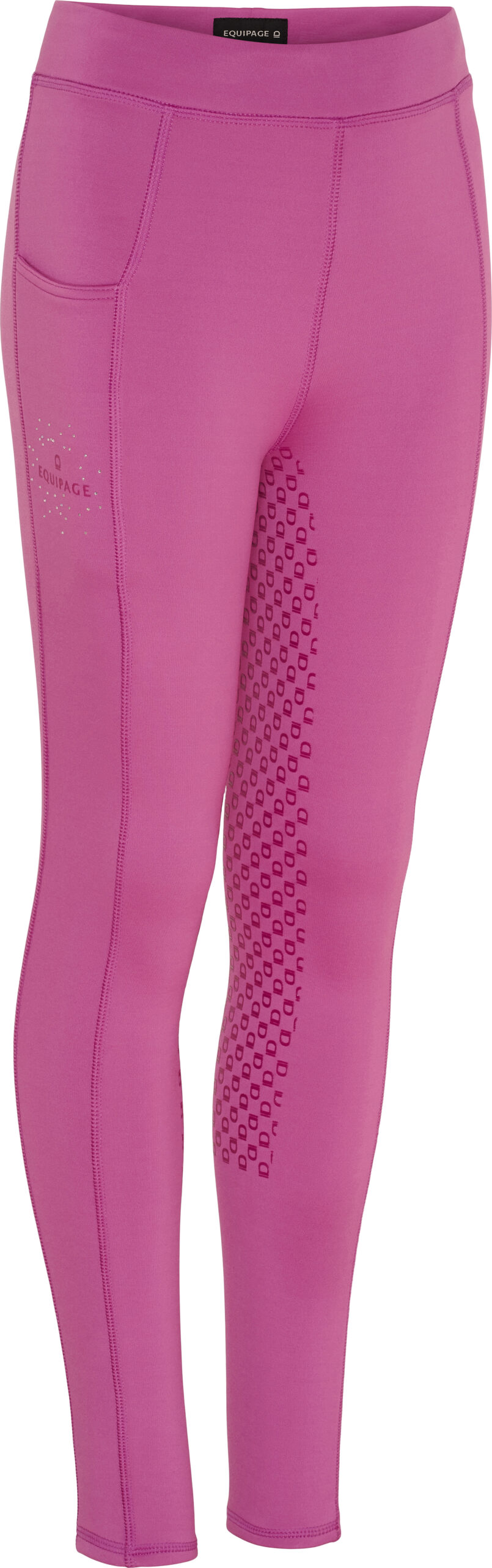 Equipage Sophia vinterridtights f&ouml;r barn, helskodd grip - Radiant Orchid , 92