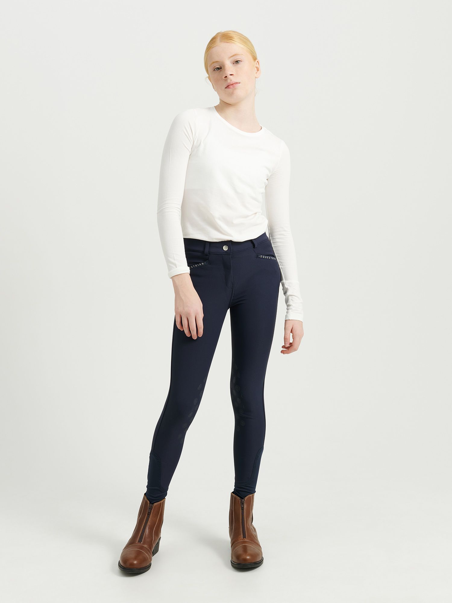Jacson Hedvig Ridbyxa Helskodd Junior - Marin , 134/140
